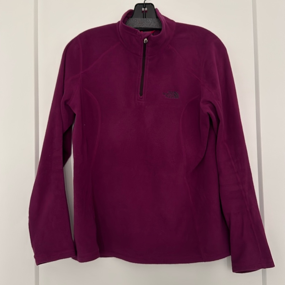 Purple Light Weight 1/2 Zip North Face Fleece  - Size M